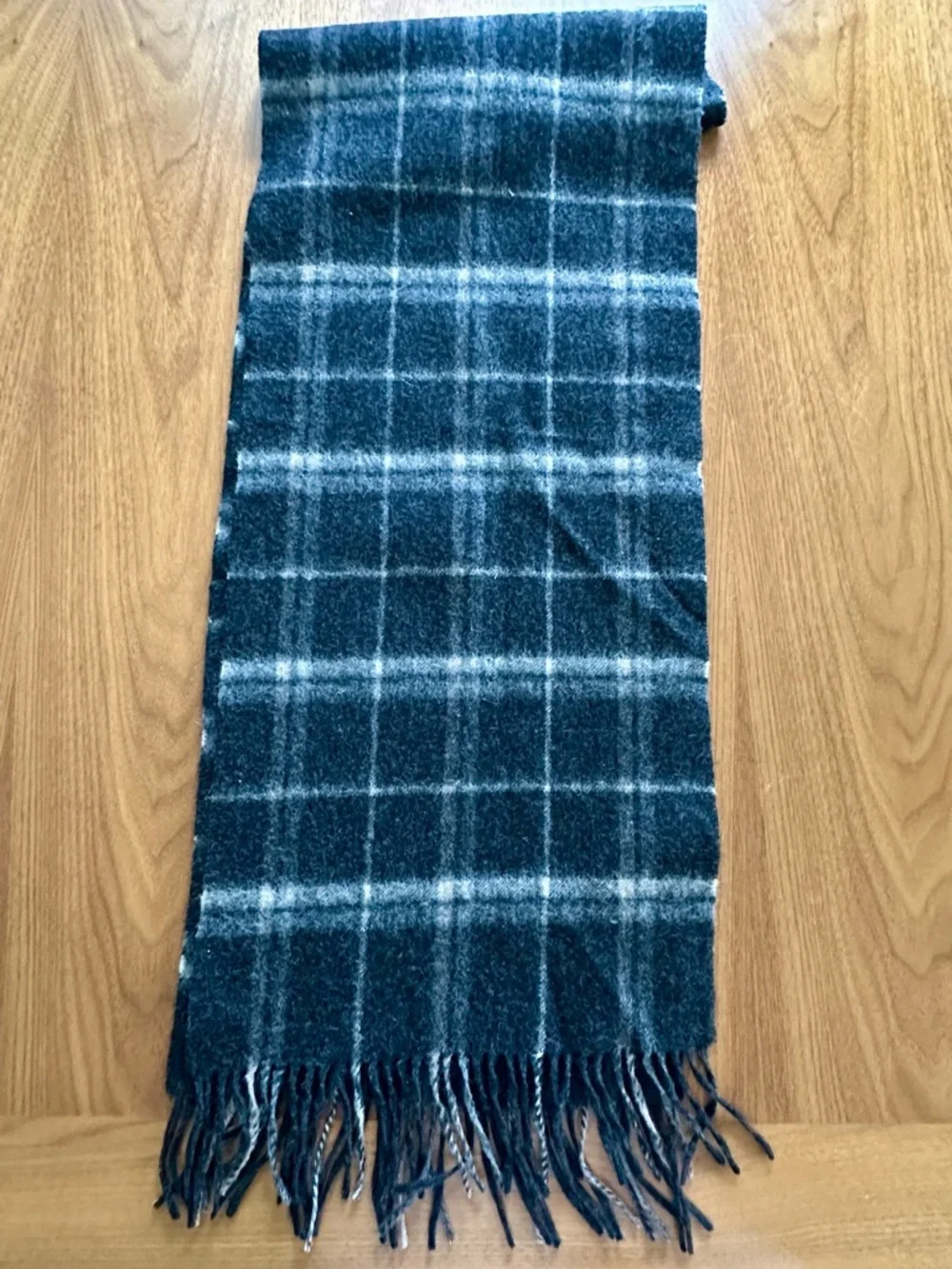 FRAAS Plaid Wool Scarf Made in Germany Fringe Winter Wrap